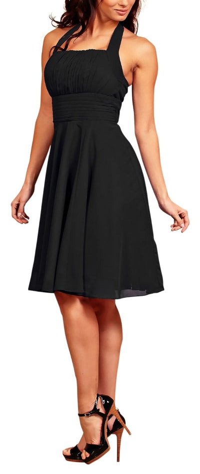 Women's Black Cocktail Chiffon Dresses