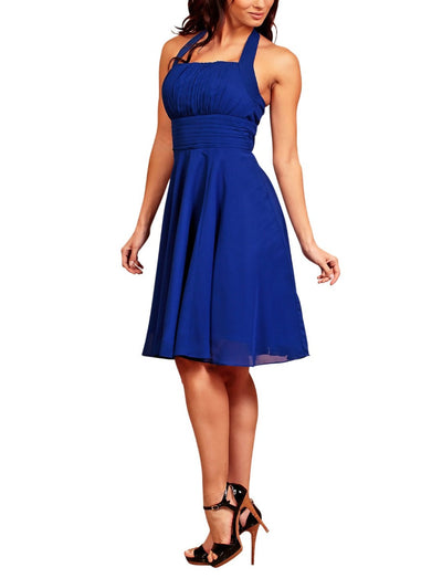 Women's Blue Cocktail Chiffon Dresses