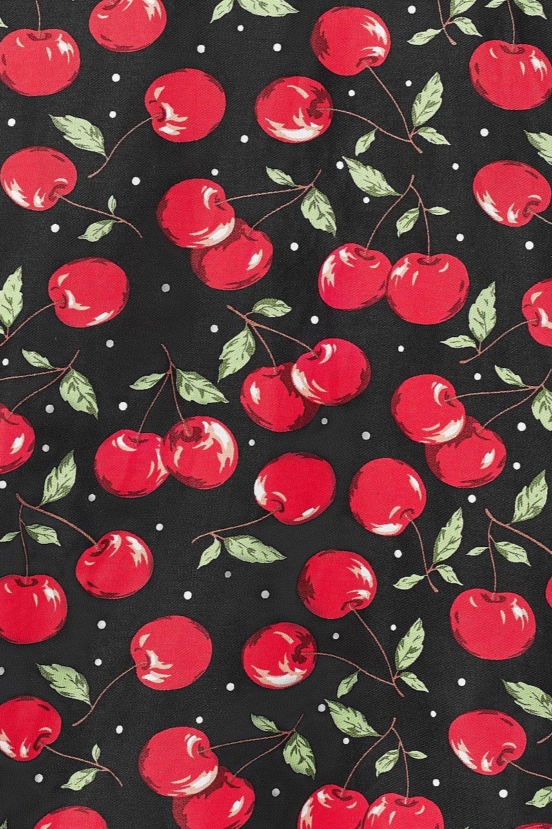 Roll Collar Cherry Swing Dress