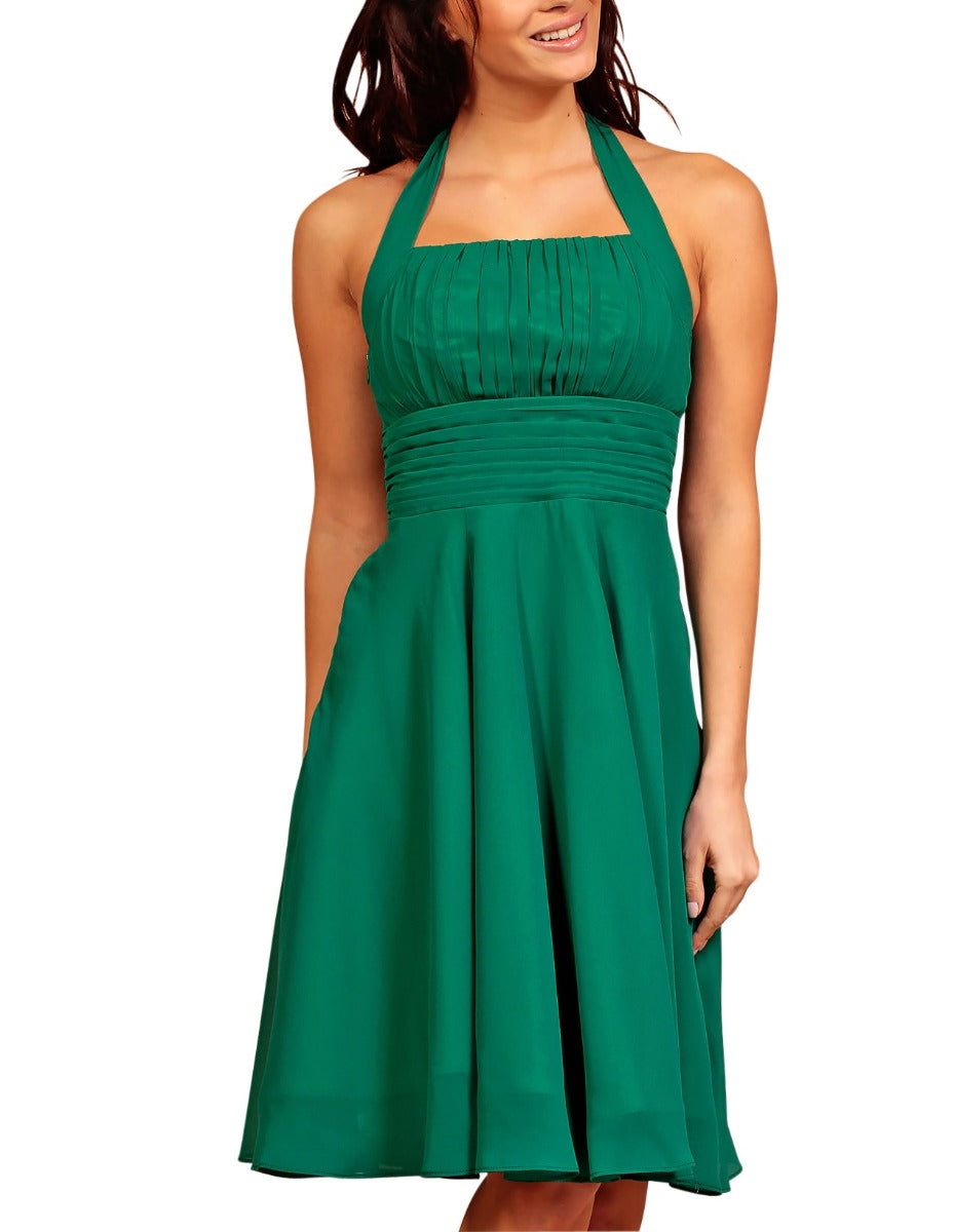 Women's Green Cocktail Chiffon Dresses