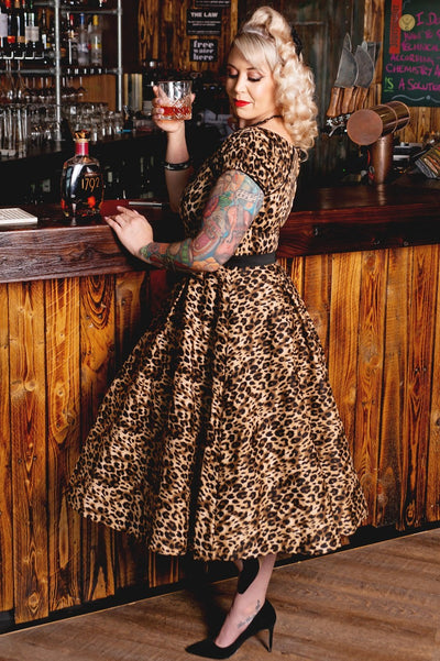 Lily Swing Dress in Leopard Print