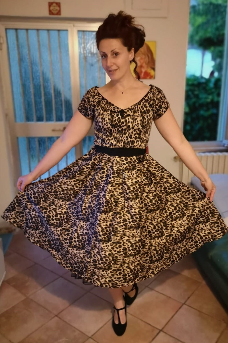 Lily Swing Dress in Leopard Print