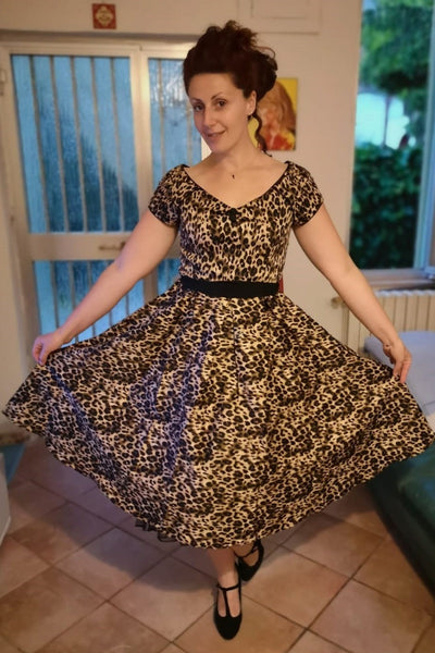 Lily Swing Dress in Leopard Print