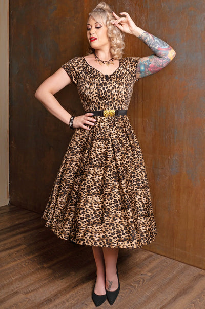 Lily Swing Dress in Leopard Print