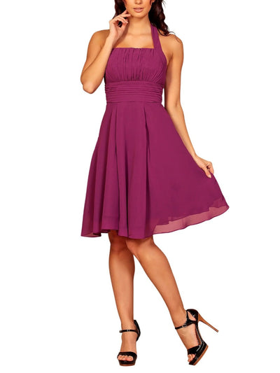 Women's Purple Cocktail Chiffon Dresses
