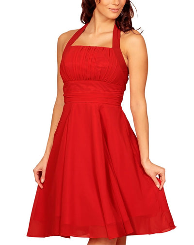 Women's Red Cocktail Chiffon Dresses